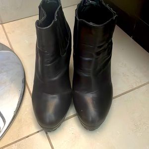 Steve Madden Black Platform Ankle Boots